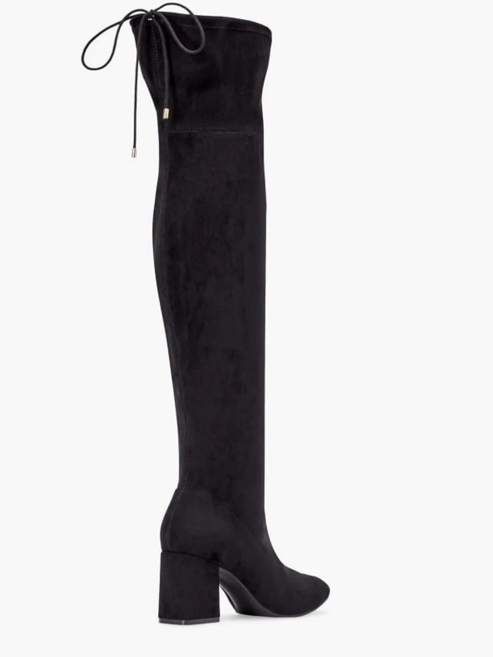 JustFab Black Over-the-Knee Suede Block Heel Boots